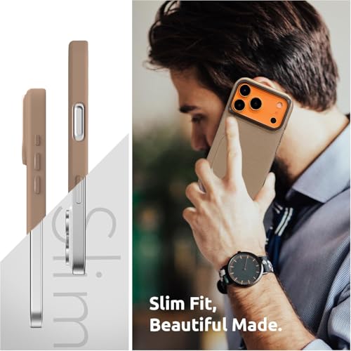 VONZEE Hybrid Shockproof Back Cover Case Compatible with iPhone 17 Pro Max 6.9'', TPU+ Polycarbonate Transparent Anti-Yellow Non-Slip Full-Body Protection Back Phone Case - Desert - Image 3