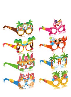 Party 8Pcs Party Paper Glasses Hawaiian Party Kids Birthday Party Decoration Fancy Party Supplies  - Image 1