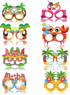 Party 8Pcs Party Paper Glasses Hawaiian Party Kids Birthday Party Decoration Fancy Party Supplies  - Image 2