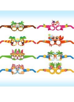Party 8Pcs Party Paper Glasses Hawaiian Party Kids Birthday Party Decoration Fancy Party Supplies  - Image 3