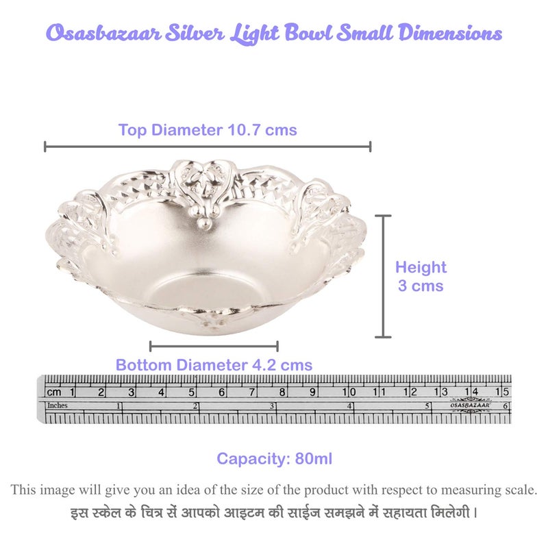Osasbazaar Silver Floral Bowl 80Ml Pack of 1 Silver - Image 4
