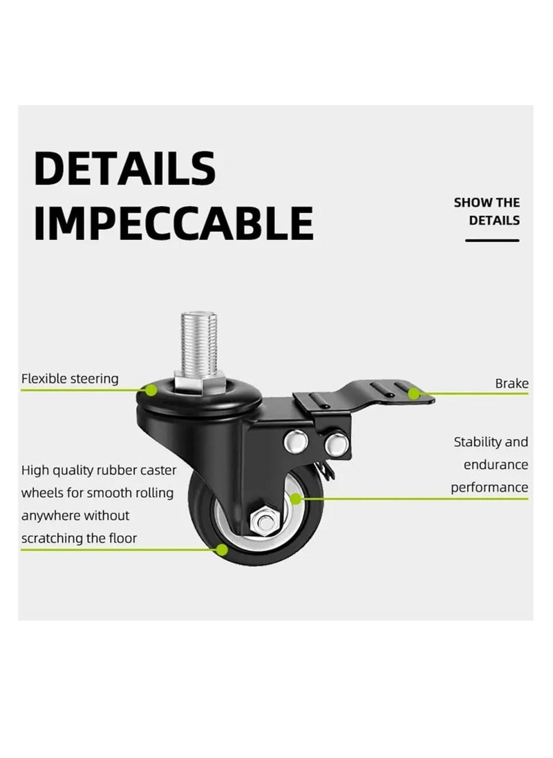 TIGER 32"-70" Rolling TV Stand Cart – Height Adjustable Mobile Flat Screen TV Mount with Lockable Casters, 2 Tier AV Shelves, Max VESA 600x400mm, Ideal for LED, LCD, Plasma Screens (70x43x180cm) - Image 4