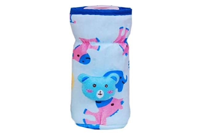 Alya The Cheeky Kidzz Stretchable Soft Velvet Plush Attractive Overall Printed Animal Baby Feeding Bottle Cover with Holding Strap Suitable for 150ml 220ml 240ml 250ml Feeder Feeding Bottles(Pack of 3) - Image 4