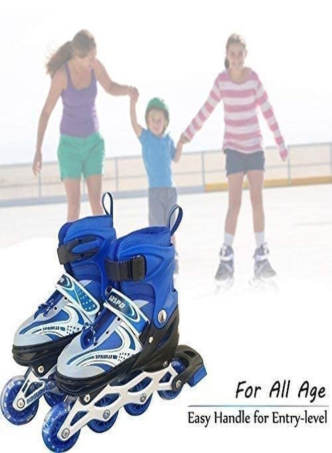 BIYALI 4 Wheel Inline Skates Skating Shoes for Boys and Girls Age 10 to 14 Years Liner Roller Skates for Kids with Skating Protection Color Multi, Size Large - Image 4
