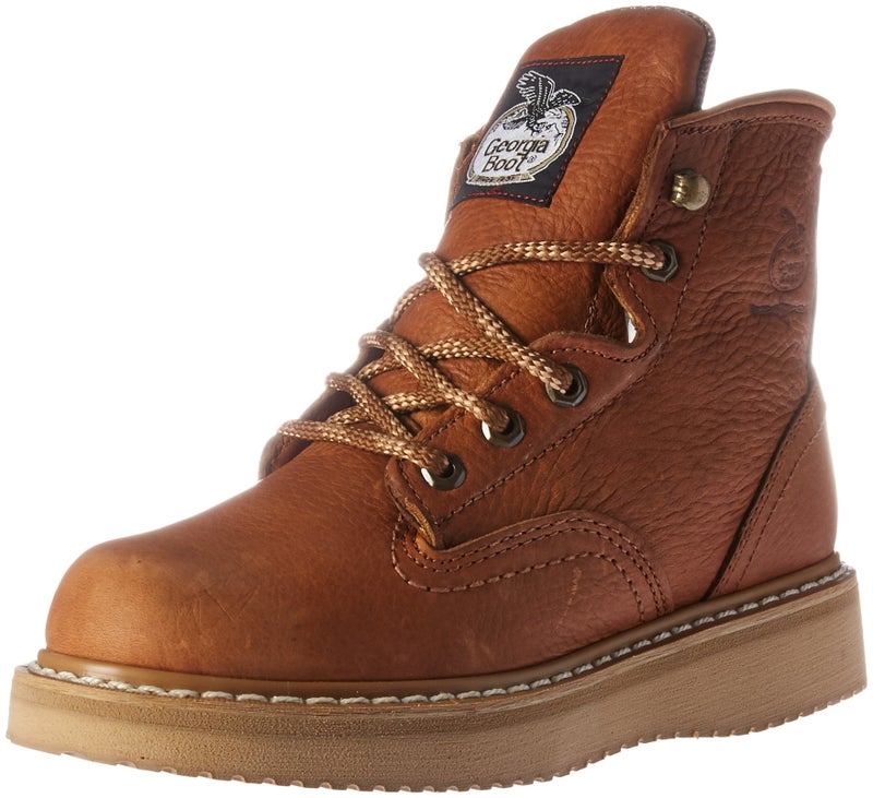 Georgia Boot Men's 6" Wedge Work Boot, Barracuda Gold, Size 7.5(W) - Image 1