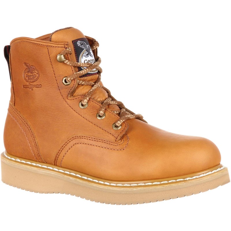 Georgia Boot Men's 6" Wedge Work Boot, Barracuda Gold, Size 7.5(W) - Image 3