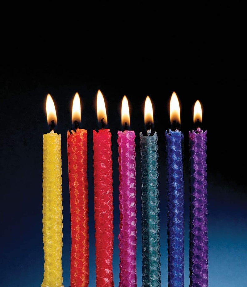Rite Lite Honeycomb Beeswax Multicolor Hanukkah Candles - Colorful Bulk Pack of 45 Decorative & Fits Most Menorahs Jewish Holiday Party Favors Accessories Decorations for all 8 Nights of Chanukah - Image 5