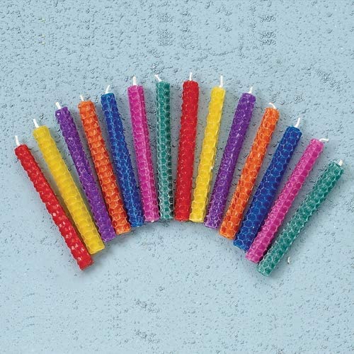 Rite Lite Honeycomb Beeswax Multicolor Hanukkah Candles - Colorful Bulk Pack of 45 Decorative & Fits Most Menorahs Jewish Holiday Party Favors Accessories Decorations for all 8 Nights of Chanukah - Image 4