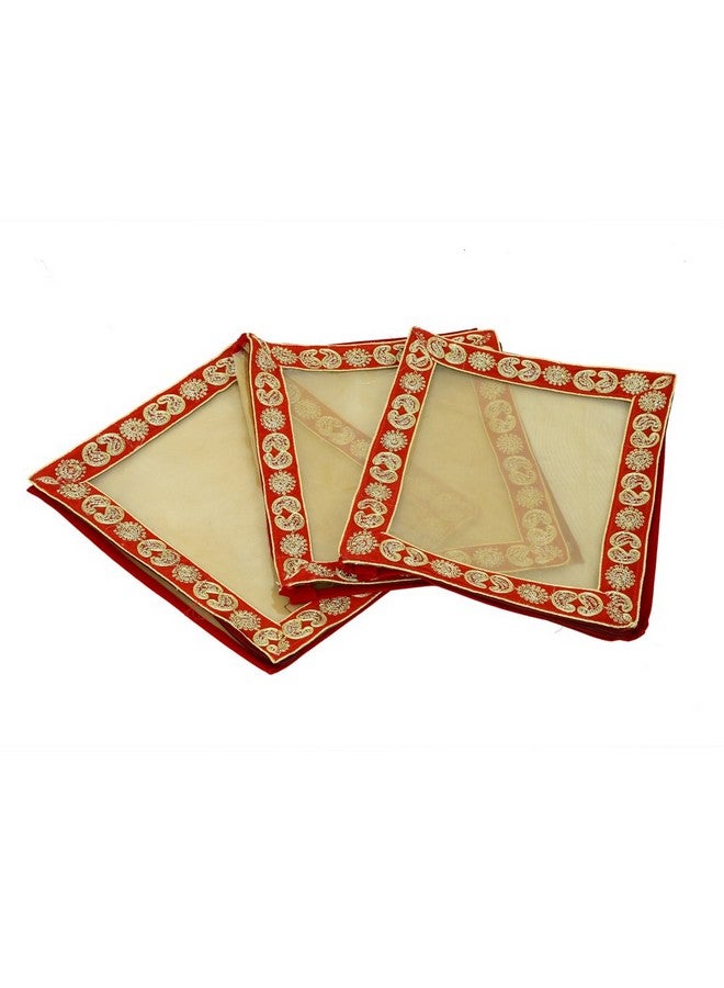 Kuber Industries 6 Piece Transparent Saree Cover, Red - Image 3