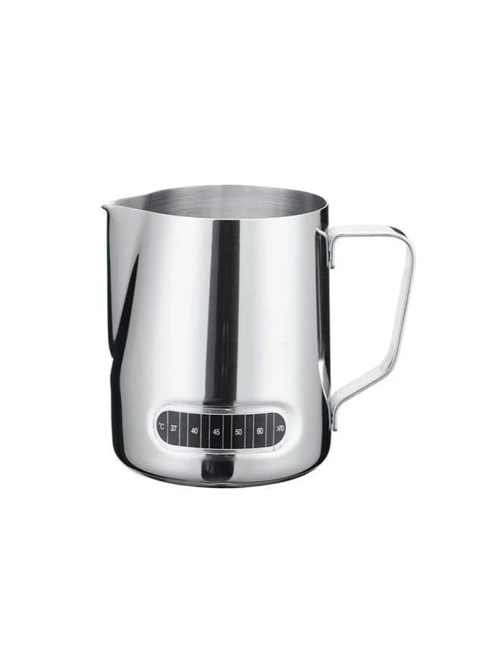 Liying 900ml Milk Frother Stainless Steel Jug with temprature lable Steaming Pitcher for Milk, Coffee, Cappuccino, Latte…… - Image 1