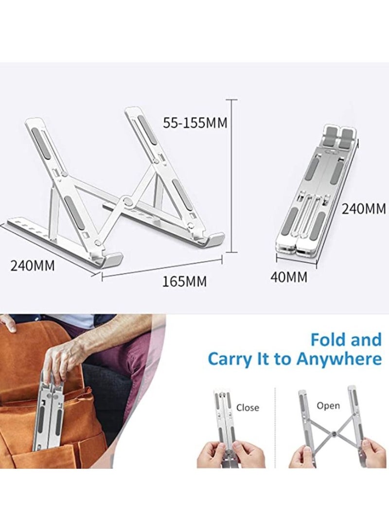 Digi Core 6-Level قابل للتعديل سبائك الألومنيوم حامل كمبيوتر محمول قابل للطي حامل الكمبيوتر المحمول حامل الكمبيوتر المحمول متعدد الزوايا قابل للتعديل حامل الكمبيوتر المحمول - Image 3