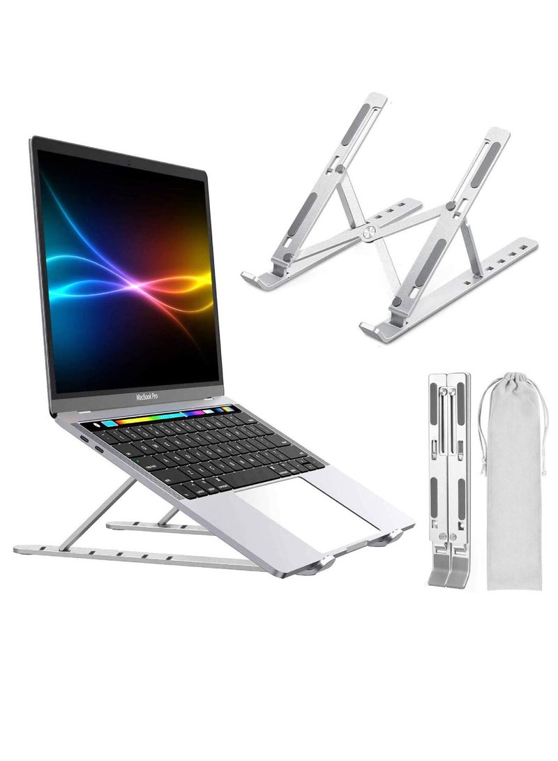 Digi Core 6-Level قابل للتعديل سبائك الألومنيوم حامل كمبيوتر محمول قابل للطي حامل الكمبيوتر المحمول حامل الكمبيوتر المحمول متعدد الزوايا قابل للتعديل حامل الكمبيوتر المحمول - Image 1