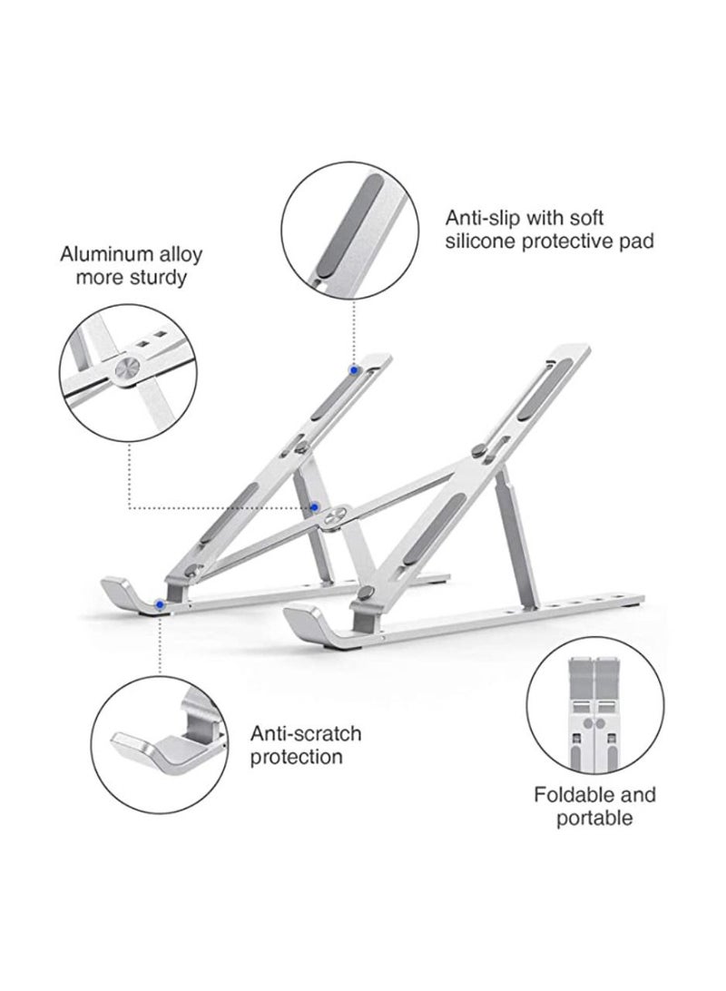 Digi Core 6-Level قابل للتعديل سبائك الألومنيوم حامل كمبيوتر محمول قابل للطي حامل الكمبيوتر المحمول حامل الكمبيوتر المحمول متعدد الزوايا قابل للتعديل حامل الكمبيوتر المحمول - Image 4