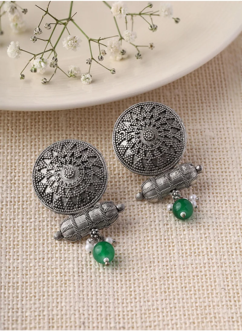 برياسي Contemporary Oxidised Drop Earrings