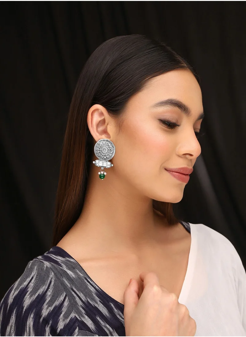 برياسي Contemporary Oxidised Drop Earrings