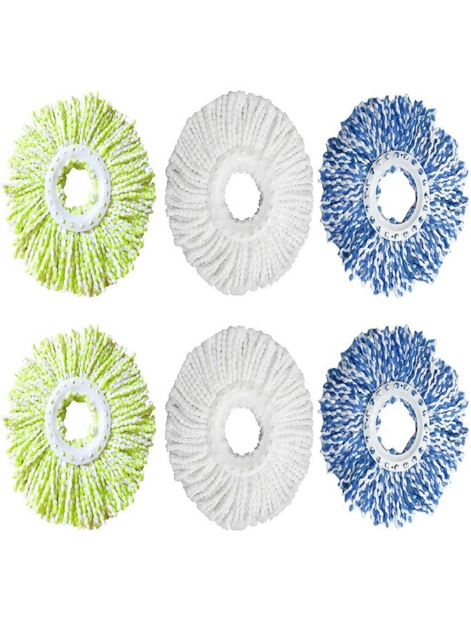 Rinakou 6 Pack Spin Mop Refill Pads Compatible with SIMPLI-Magic 79349 79117 979193 79229 Spin Mop Cleaning System, Part No.79161 - Image 1