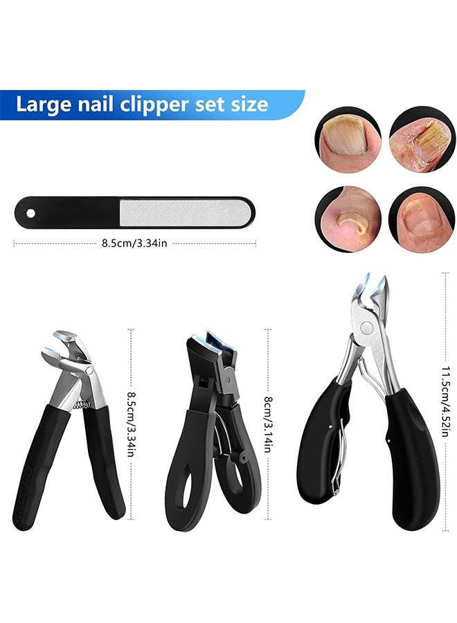 مقص أظافر قدم مكون من 4 قطع لكبار السن ذوي الأظافر السميكة، مقص أظافر قوي وحاد للغاية - مقص أظافر شديد التحمل للأظافر الغائرة، للأظافر السميكة بفك عريض - Image 2