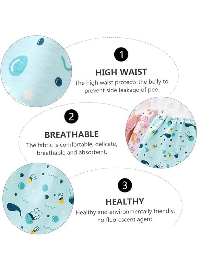 JCB CHIC تنورة حفاضات قصيرة، شورت حفاضات قصير لتدريب الطفل على التبول للطفل الرضيع، تنورة تدريب على التبول للطفل الرضيع، صبي صغير، فتاة صغيرة للنوم ليلاً للنوم مضاد للامتصاص ومضاد للتسرب من 0-8 سنوات （2 قطعة） - Image 4
