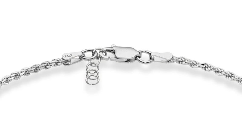 Miabella Solid 925 Sterling Silver Italian 2mm, 3mm Diamond-Cut Braided Rope Chain Bracelet for Women Men, Made in Italy (2mm - Length 6.5 Inches) - Image 3