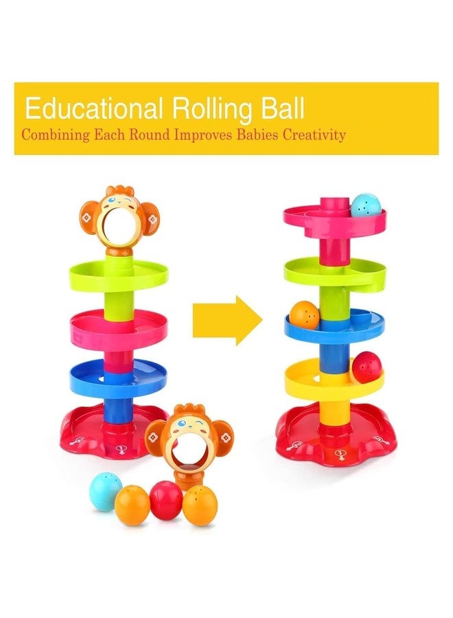 Tinytotem Ramp Roll, Ball Drop and Roll Swirling Tower for Toddler|3 Puzzle Rattle Balls Non Toxic Material| StackToy for Kids Ages 3+: Interactive Fun Excitement (Roll Ball for Kids),multicolor - Image 3