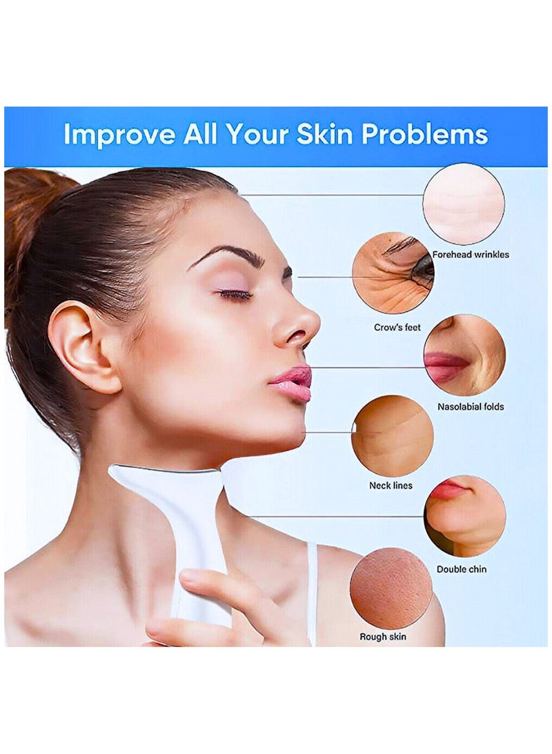 Neck Beauty Device & Face Lifting 3 color Light Led Photon Anti Wrinkle Anti Aging Lighten Neck Lines Beauty machine (White) - Image 2