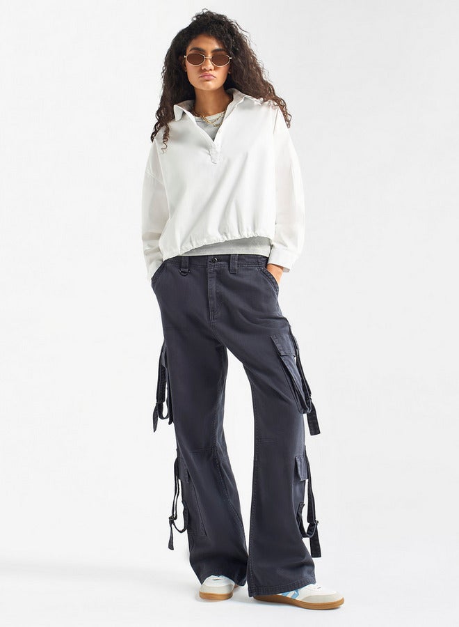 Splash FAV Solid Shirt with Collar and Long Sleeves - Image 2