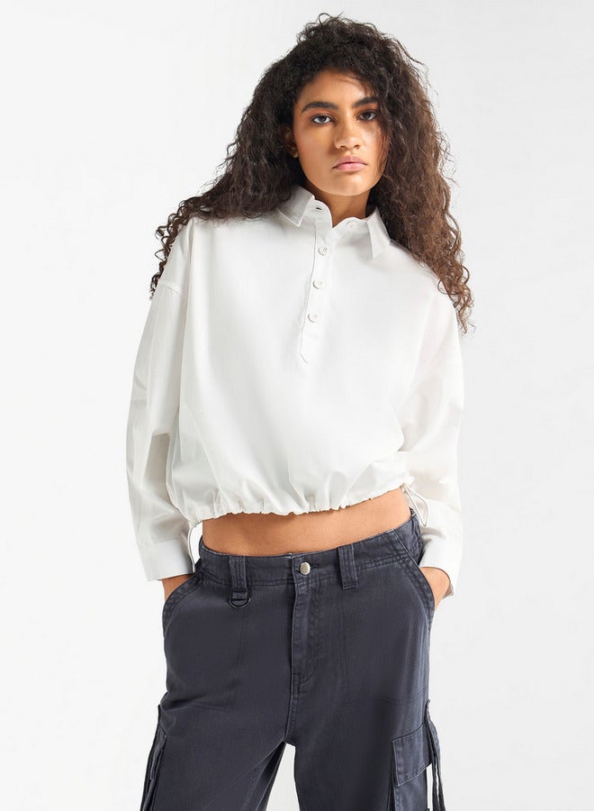 Splash FAV Solid Shirt with Collar and Long Sleeves - Image 1