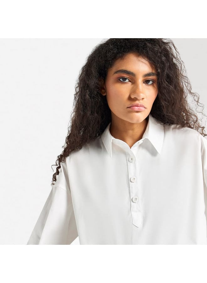 FAV - Solid Shirt with Collar and Long Sleeves - Image 1