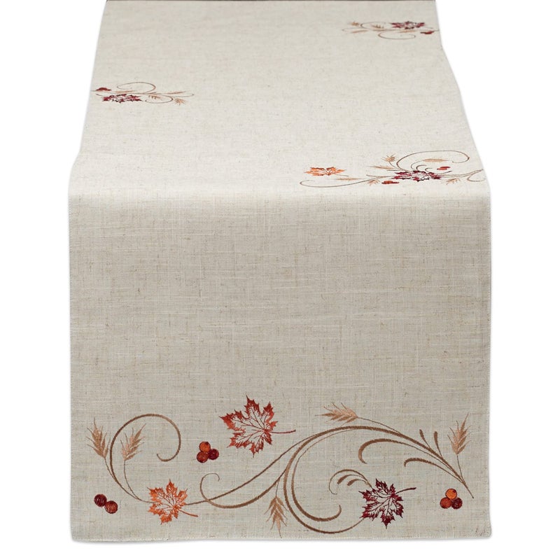 DII Fall Table Decorations Indoor Dcor Thanksgiving Table Runner 14x108 Autumn Wheat - Image 2