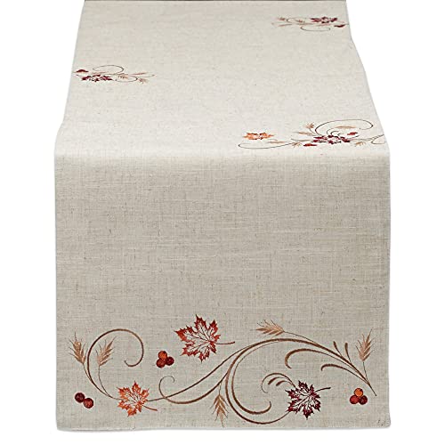 DII Fall Table Decorations Indoor Dcor Thanksgiving Table Runner 14x108 Autumn Wheat - Image 1