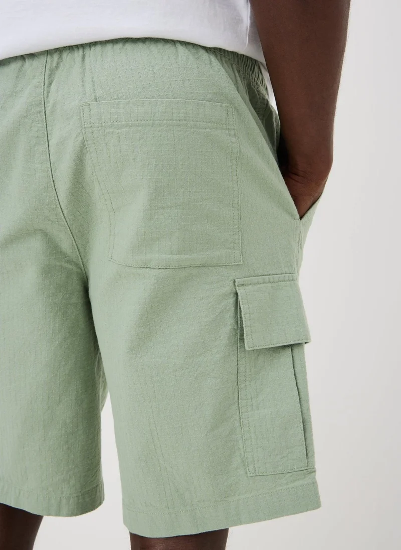 Matalan Green Green Linen Blend Cargo Shorts for Men | Best Price UAE