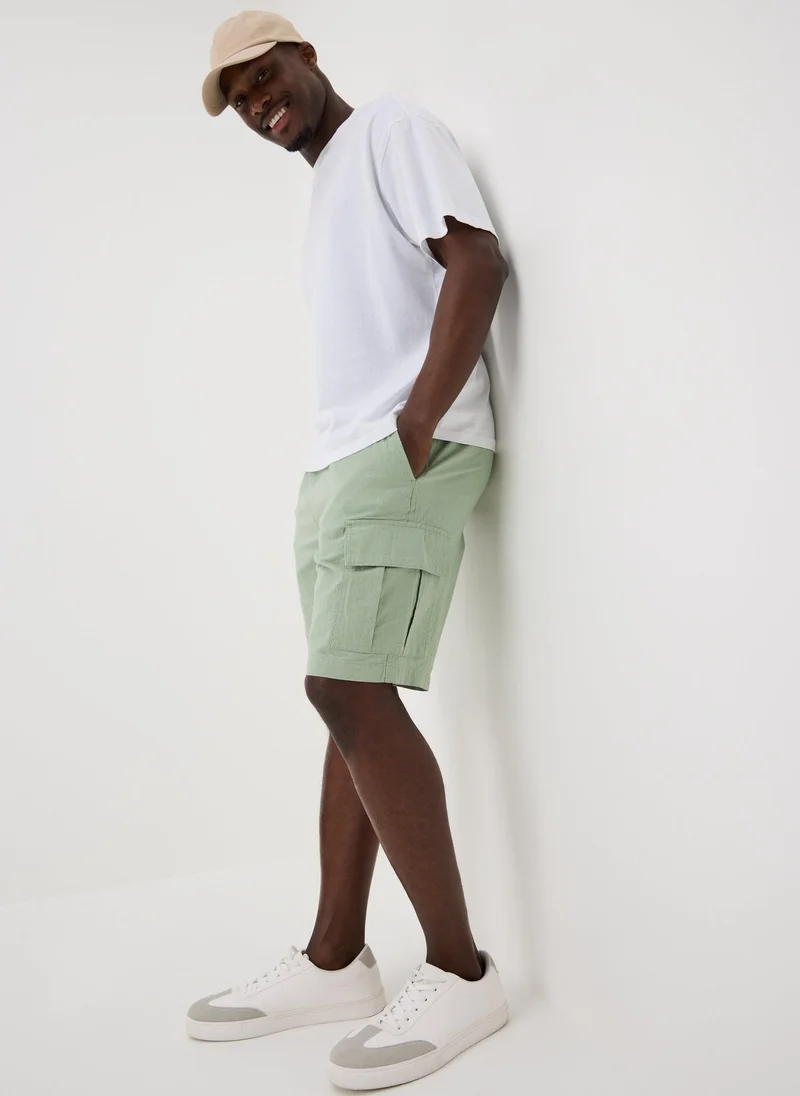 ماتلان Green Linen Blend Cargo Shorts