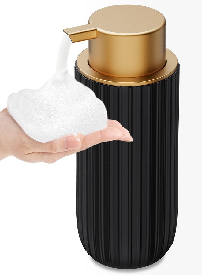 Dlirho Ceramic Foaming Soap Dispenser, 12 oz Bathroom Foam Hand Soap Dispenser, Refillable Lotion Soap Dispenser with Removable Pump for Kitchen Hand Wash Dispenser, Modern Home Decor (Black) - Image 1