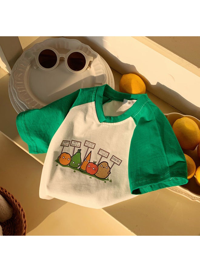 Boys And Girls Top Summer New European And American Children's Crewneck Cute Handsome Printed T-shirt Children's Wear