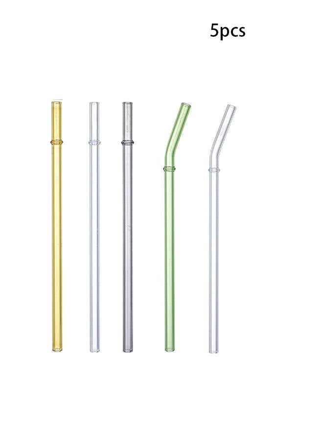 A Set of 5 Pieces Made of High Borosilicate Glass,  Reusable Drinking Straw,Perfect for Both Hot and Cold Drinks - Image 1