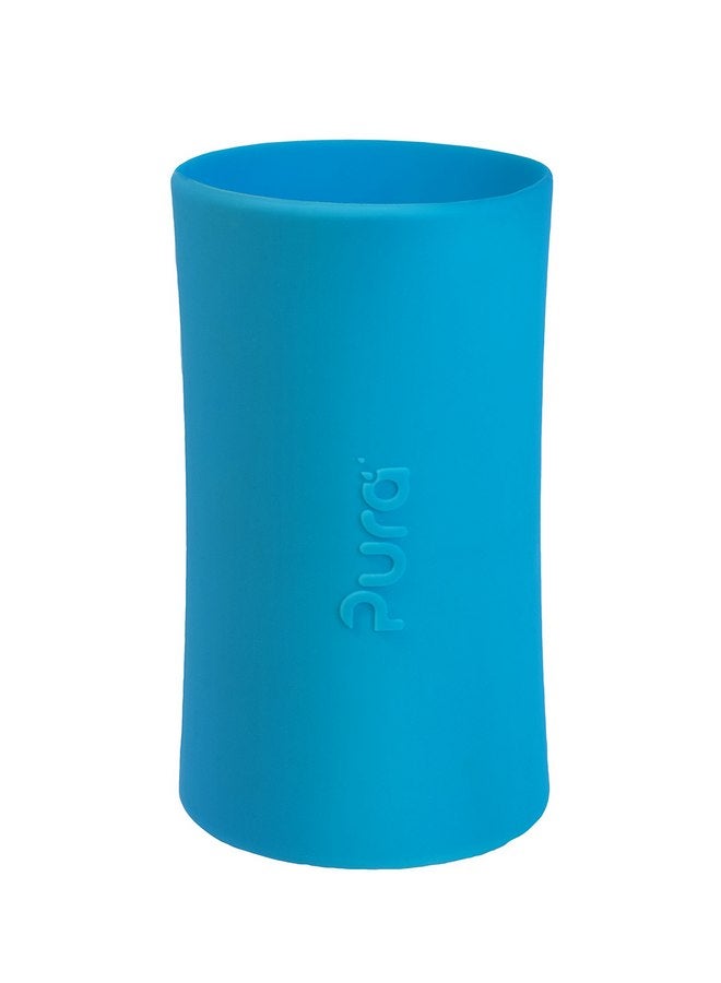 بيورا جراب سيليكون طويل من Pura Kiki للزجاجة - خالٍ من البلاستيك، درجة طبية، يعزز قبضة المقبض والحماية والعزل متوافق مع زجاجات Pura المصنوعة من الفولاذ المقاوم للصدأ سعة 9 أونصة و11 أونصة - أزرق - Image 1