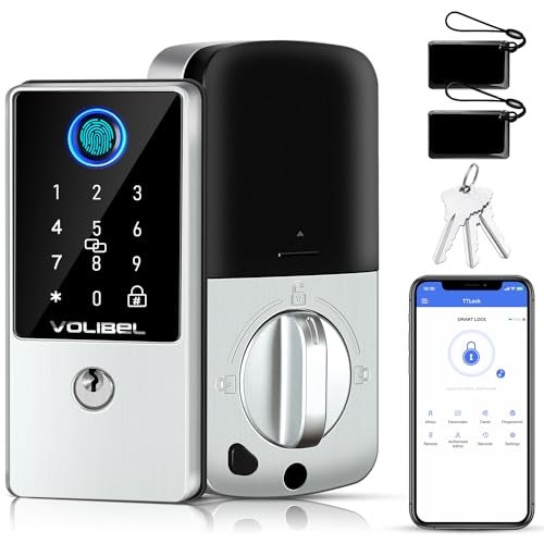 VOLIBeL Smart Lock, 7-in-1 Keyless Entry Door Lock with Fingerprint, Remote & Voice Control, Auto Lock, Electronic Touchscreen Deadbolt Lock, Biometric Smart Door Lock for Front Door, D1-T - Image 1