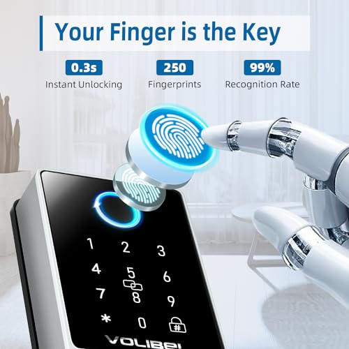 VOLIBeL Smart Lock, 7-in-1 Keyless Entry Door Lock with Fingerprint, Remote & Voice Control, Auto Lock, Electronic Touchscreen Deadbolt Lock, Biometric Smart Door Lock for Front Door, D1-T - Image 3