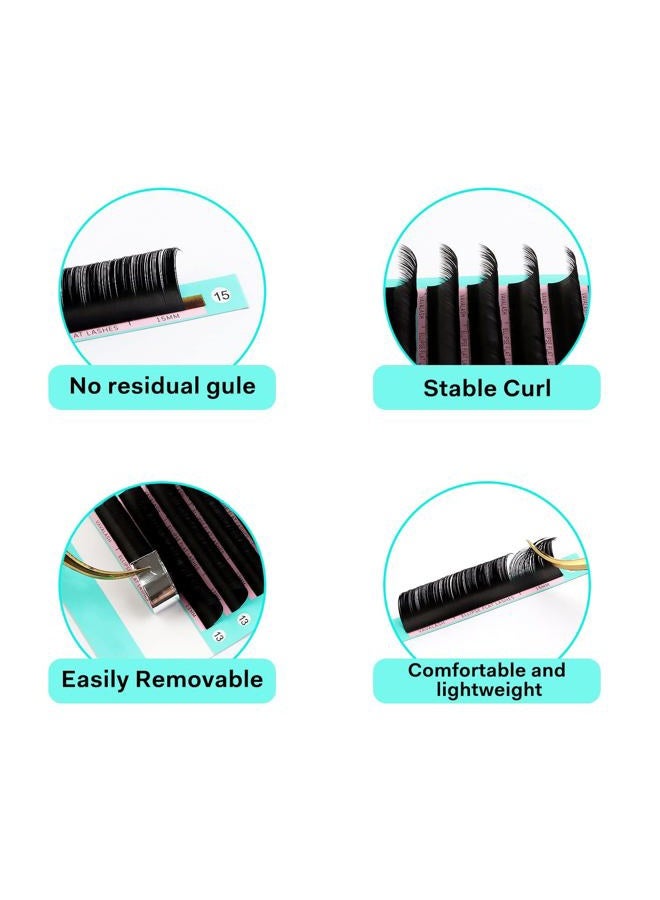 VAVALASH Ellipse Eyelash Extensions 0.15mm CC Curl 13mm Flat Eyelash Extension Supplies Light Lashes Matte Individual Eyelashes Salon Use Black Mink False Lashes Mink Lashes Extensions(CC-0.15-13mm) - Image 3