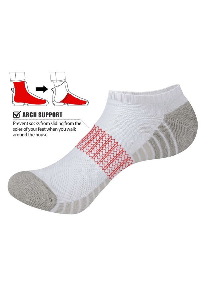 YUEDGE No Show Socks For Women Girls Size 4-7, Sweat Wicking Breathable Low Cut White Cotton Everyday Casual Athletic Invisible Socks, 6 Pairs - Image 2