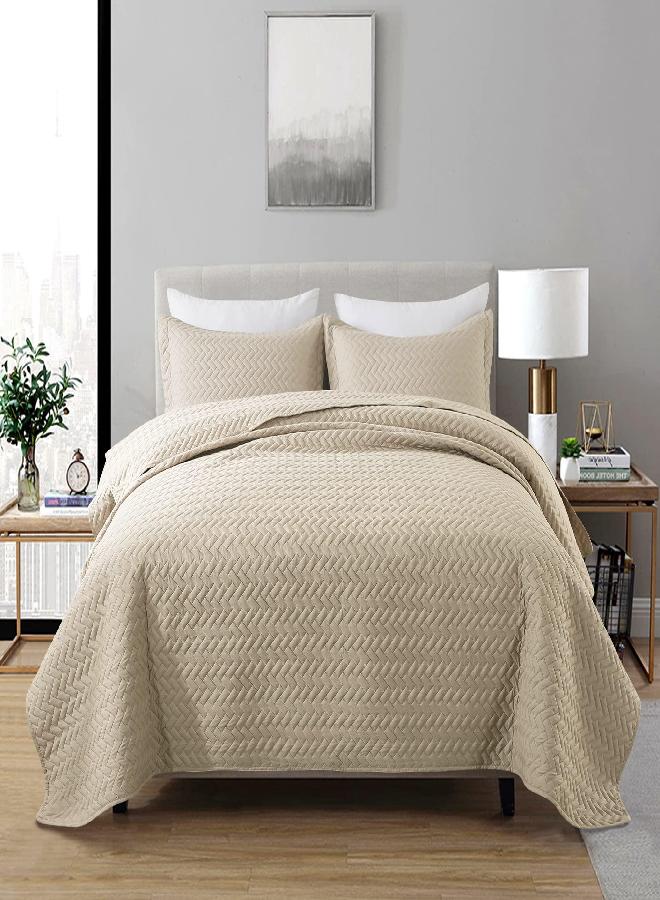 Exclusivo Mezcla Microfiber Queen Size Quilt Set for All Seasons, 3 Piece Flower Pattern Bedspreads Coverlet Set with 2 Shams, Lightweight and Soft Bedding Set, (92"x 96", Blue) - Image 2