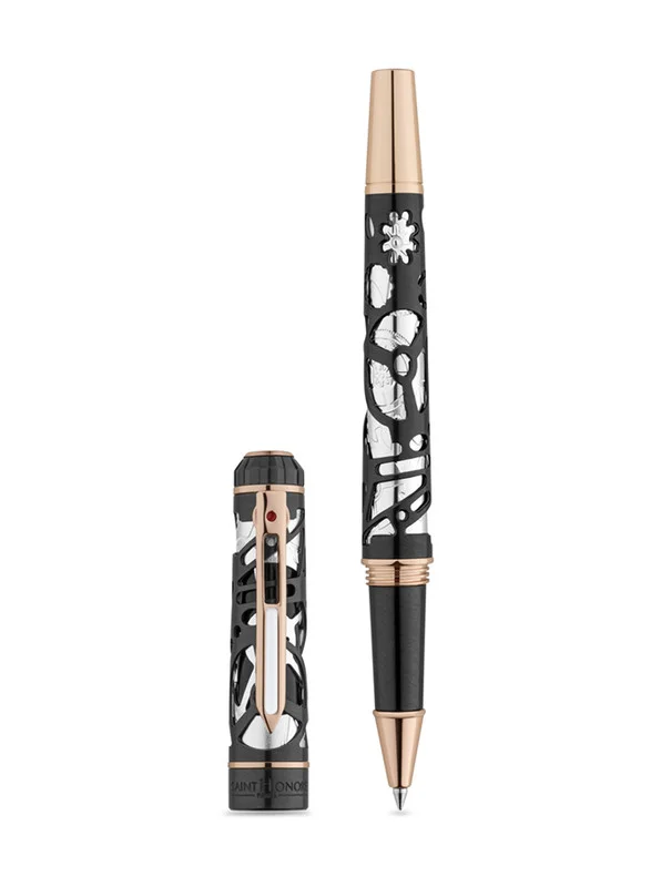 Saint Honore Paris Saint Honore Monceau Ion Plated Gun & Rose Gold Pen With Stainless Steel Inlay Pen - 6811 6N - 143MM