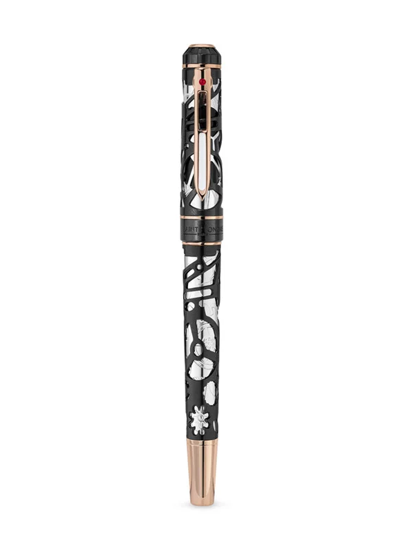 Saint Honore Paris Saint Honore Monceau Ion Plated Gun & Rose Gold Pen With Stainless Steel Inlay Pen - 6811 6N - 143MM