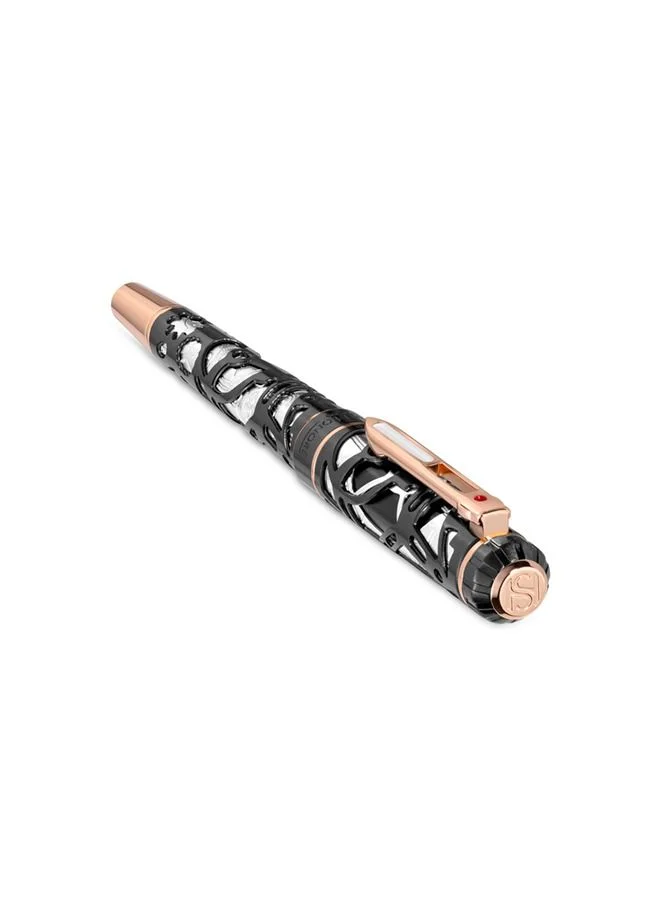 Saint Honore Paris Saint Honore Monceau Ion Plated Gun & Rose Gold Pen With Stainless Steel Inlay Pen - 6811 6N - 143MM