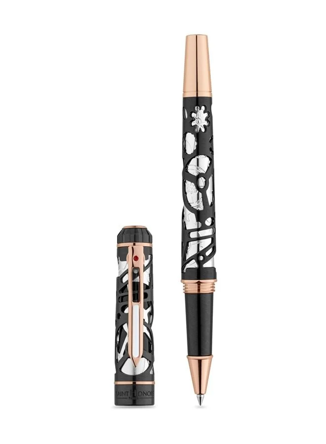 Saint Honore Paris Saint Honore Monceau Ion Plated Gun & Rose Gold Pen With Stainless Steel Inlay Pen - 6811 6N - 143MM