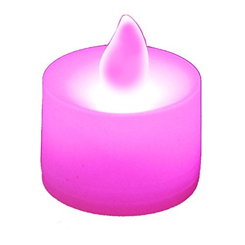 LumaBase Battery Operated Tea Light Candles, Pink - Set of 12 - Image 5