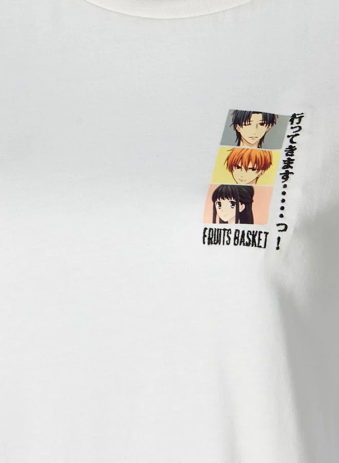 اس بي كاركترز T-shirt with Fruits Basket Print