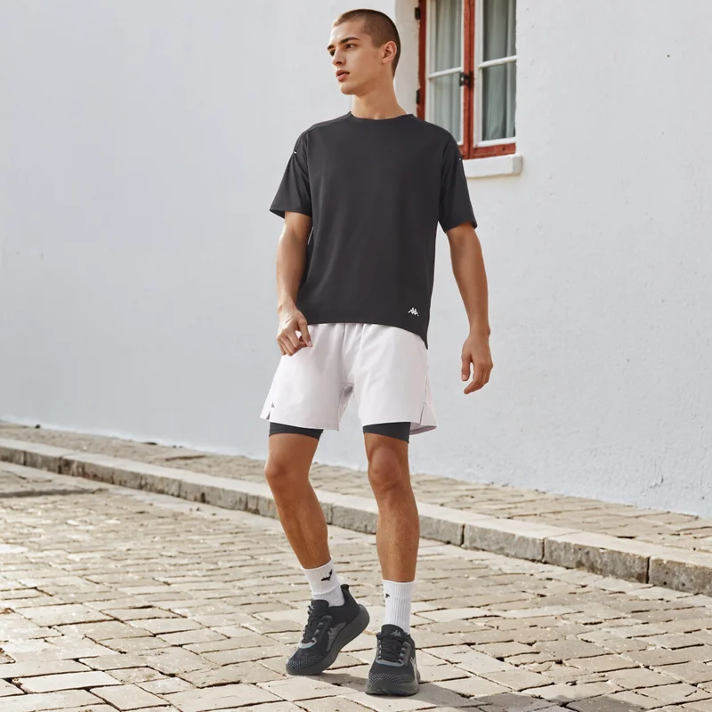 ADOT by Splash Kappa Logo Print Running Shorts with Inner Shorts