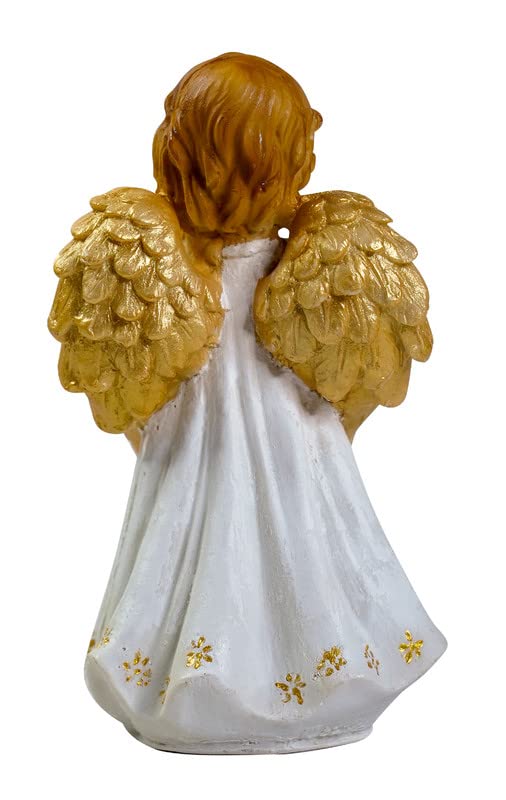 Newven Handcrafted Angel showpiece Idol Decorative Statue Christian Figurine for Home Decor Craft Gifts for House Warming for Living Room 20 x 11 x 10 cm Multicolour, 1 Piece, Stone - Image 5