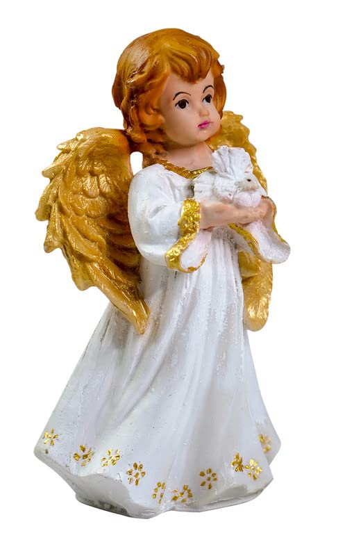 Newven Handcrafted Angel showpiece Idol Decorative Statue Christian Figurine for Home Decor Craft Gifts for House Warming for Living Room 20 x 11 x 10 cm Multicolour, 1 Piece, Stone - Image 4